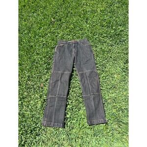 Dickies Men Jeans 30X31 Black Denim Cargo Double Knee Baggy Y2K Workwear